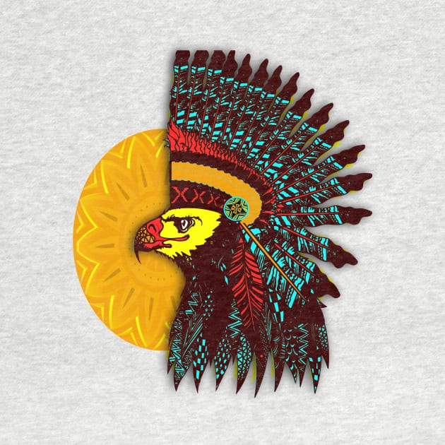 Tribal Native American Eagle with Headdress by Sailfaster Designs